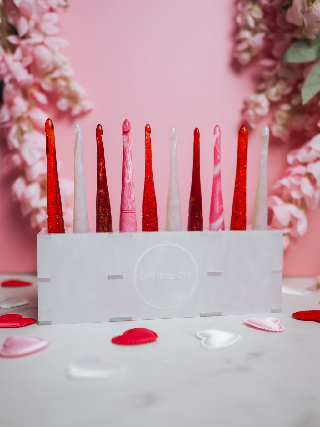White Pearl Crochet Hook Stand
