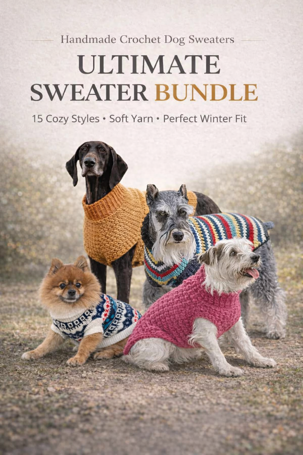 Crochet Dog Sweater Pattern Bundle | Easy Dog Hoodie & Pullover Pattern | Beginner Friendly Pet Coat PDF