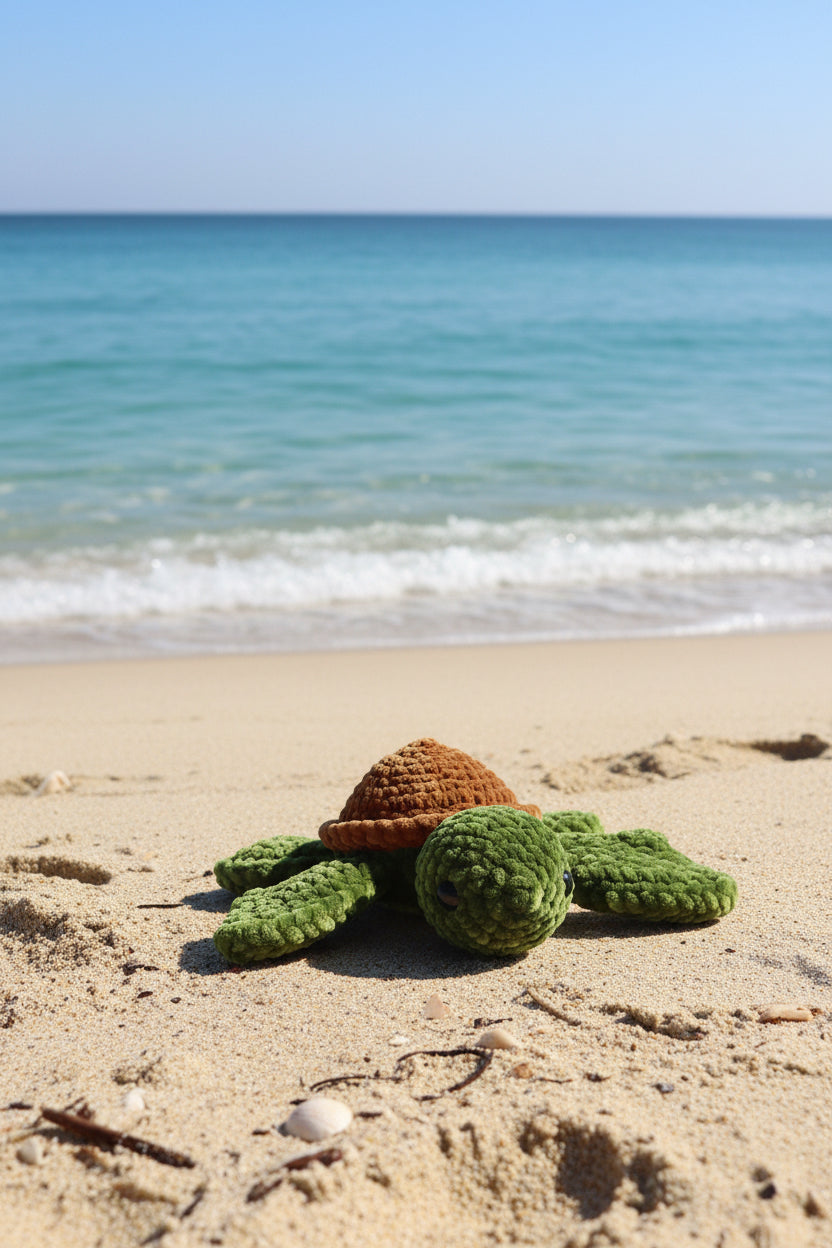 Sea turtle and egg
