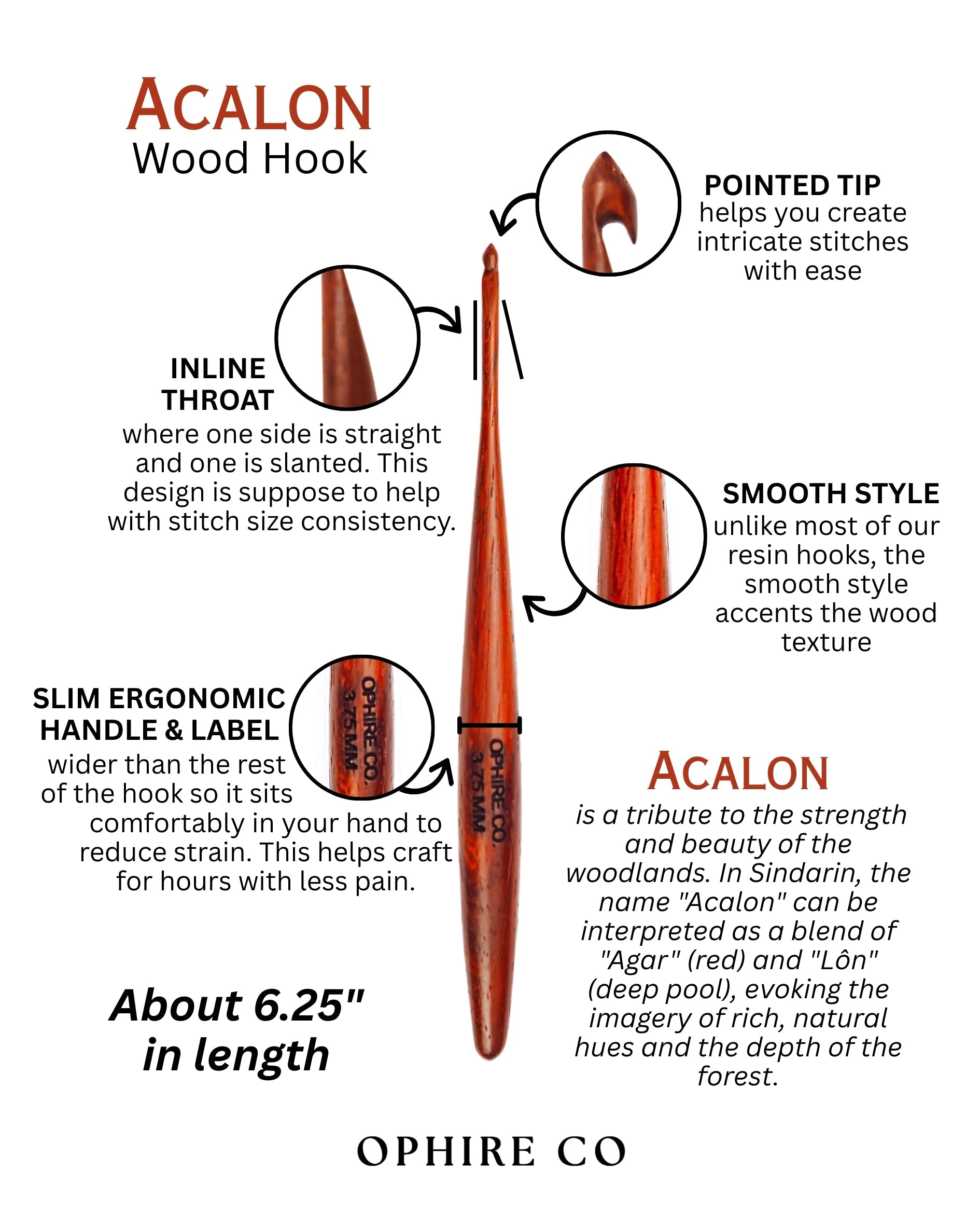Acalon Woodland Crochet Hook