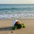 Sea turtle and egg