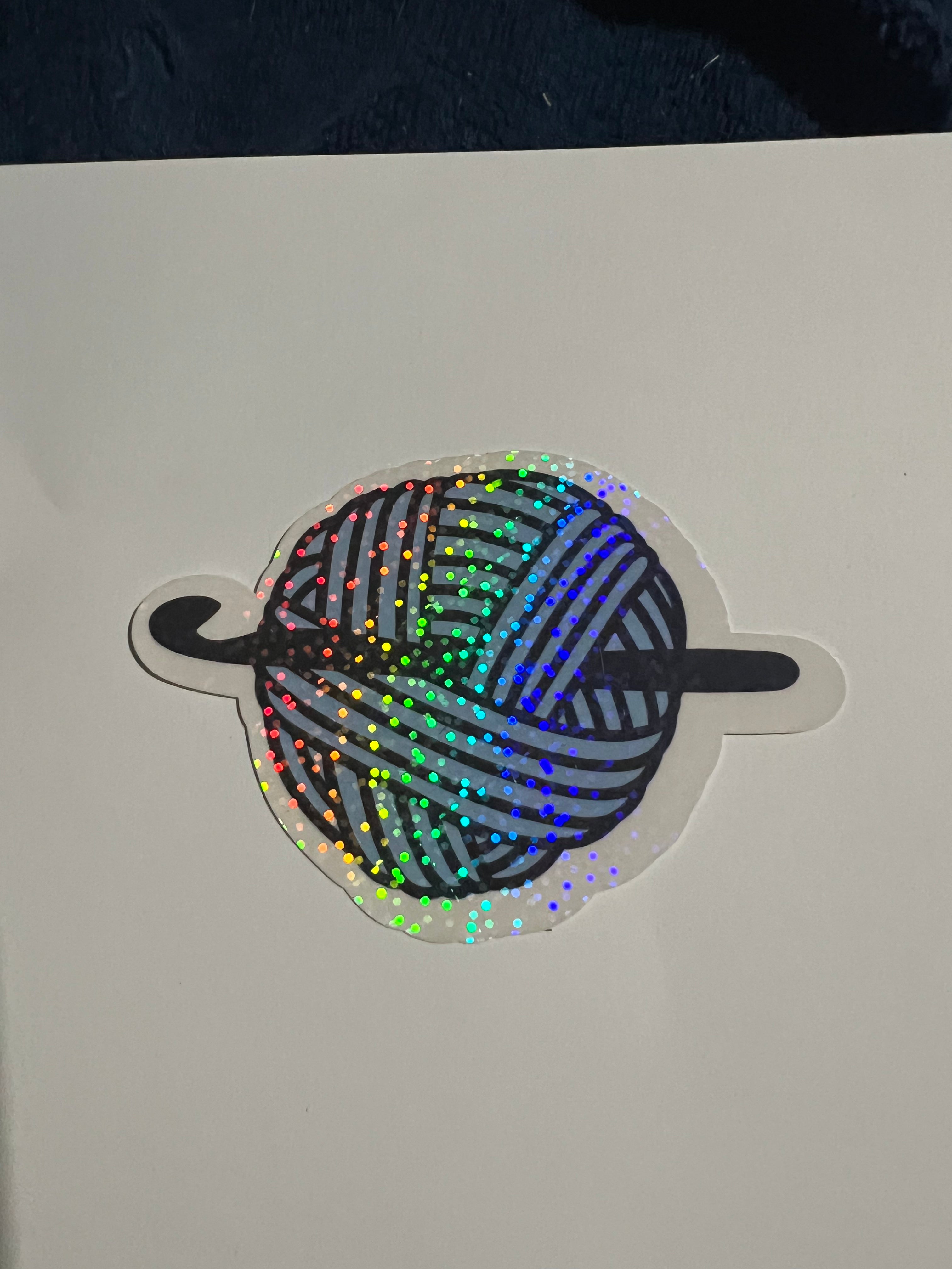 ￼ Yarn ball glitter sticker