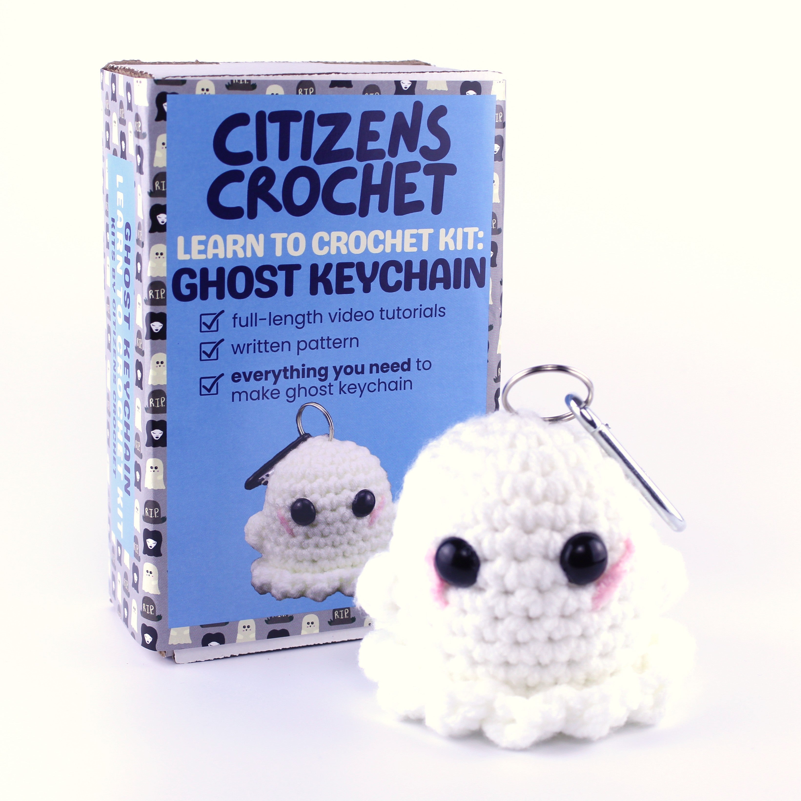 Ghost Keychain Learn to Crochet Kit