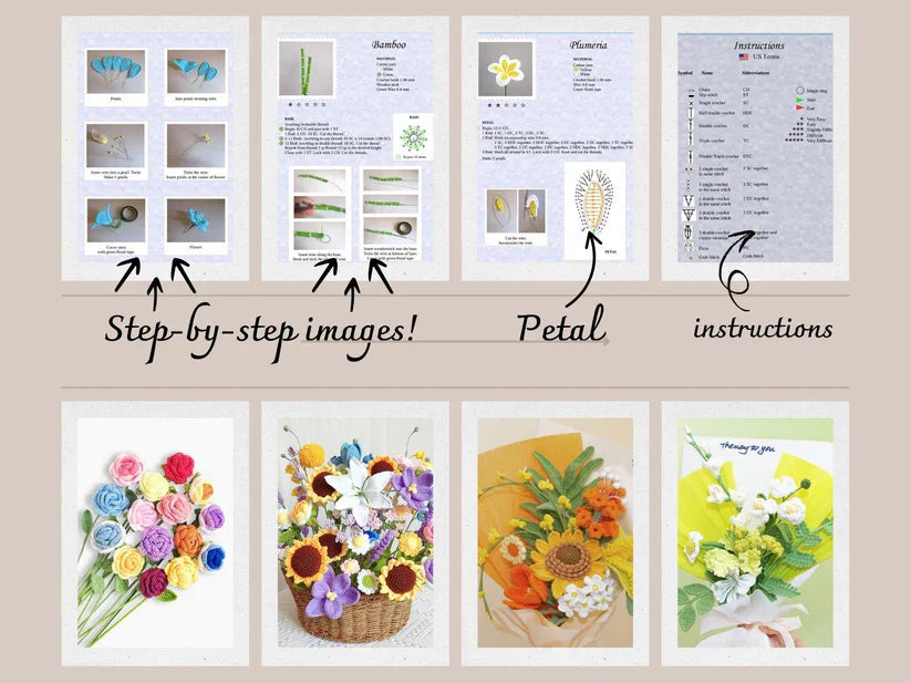 800+ Ultimate Flower Crochet Pattern Bundle | Perfect for Weddings, Mother’s Day & Graduation Bouquets | Roses, Tulips & More | PDF Download