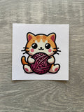 Kitten with Yarn Sticker